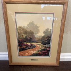 Thomas Kinkade “Morning Lane” Wood Framed Print