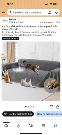 Large couch cover for pets / cats / dogs