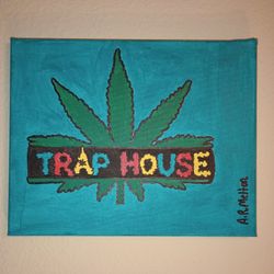 Trap House 420 Acrylic Painting On Canvas Wall Art 8x10"