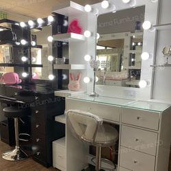 Vanity Set Hollywood Mirror LED Lights Makeup Table Dresser✨New