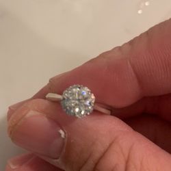 1 Carat Diamond Engagement Ring, 18K White Gold