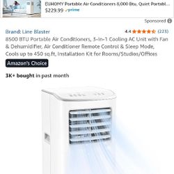 8500 BTU 3-in-one COOLER, FAN, AND DEHUMIDIFIER EXCELLENT CONDITION 