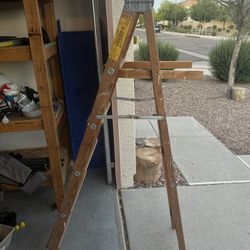 Wooden Ladder And Stool