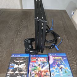 Sony PlayStation PS4 Pro 1TB Tested Console with  Games 1 controller and cables