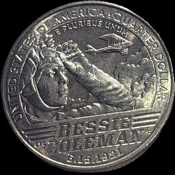2023 Bessie Coleman Quarter Error Double Die Obverse 