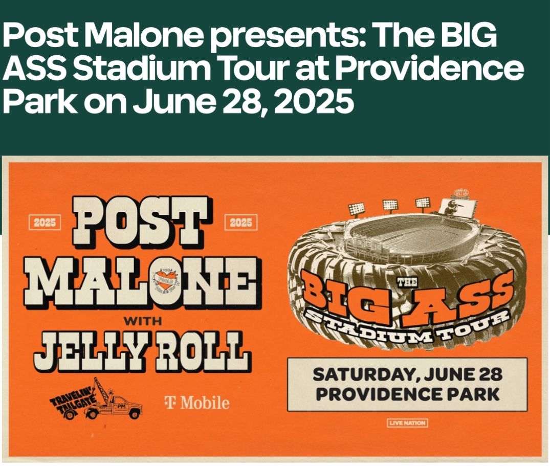 2 FloorTickets To Post Malone and Jelly Roll- Portland Providence Park