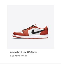 Jordan 1 Low Starfish Size 9.5 DS