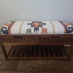 Vienna Cotton Upholstered Storage Bench