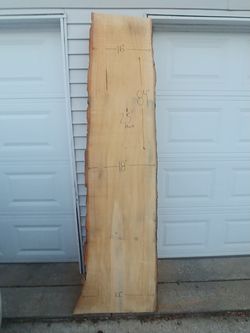 Hardwood live edge slab