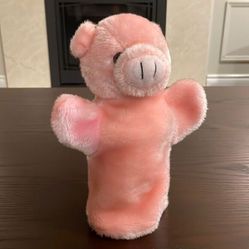 Adorable Pink Pig Piglet Piggy Hand Puppet Good Condition 10” tall Puppets 