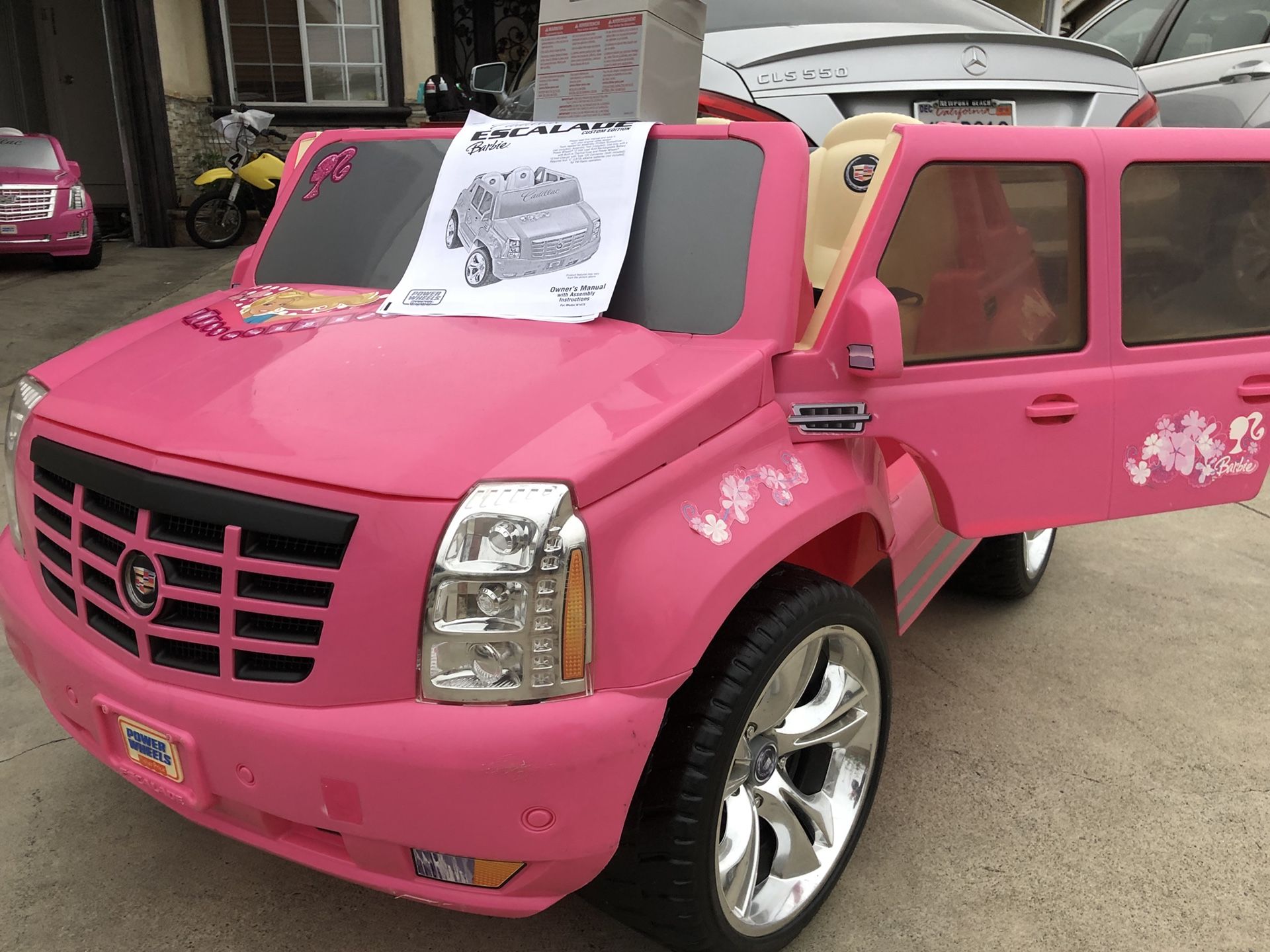 Pink Cadillac Escalade electric kids ride on cars power wheels for Sale