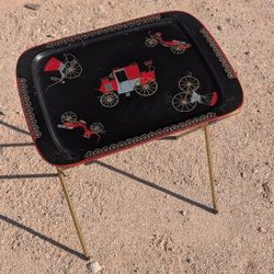 Set of 3 Vintage Carriage Metal TV Trays