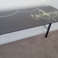 Black Glass Top Desk 