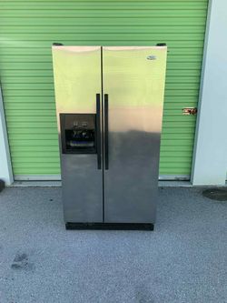 Whirlpool Stainless Steel Refrigerator; Side by Side  