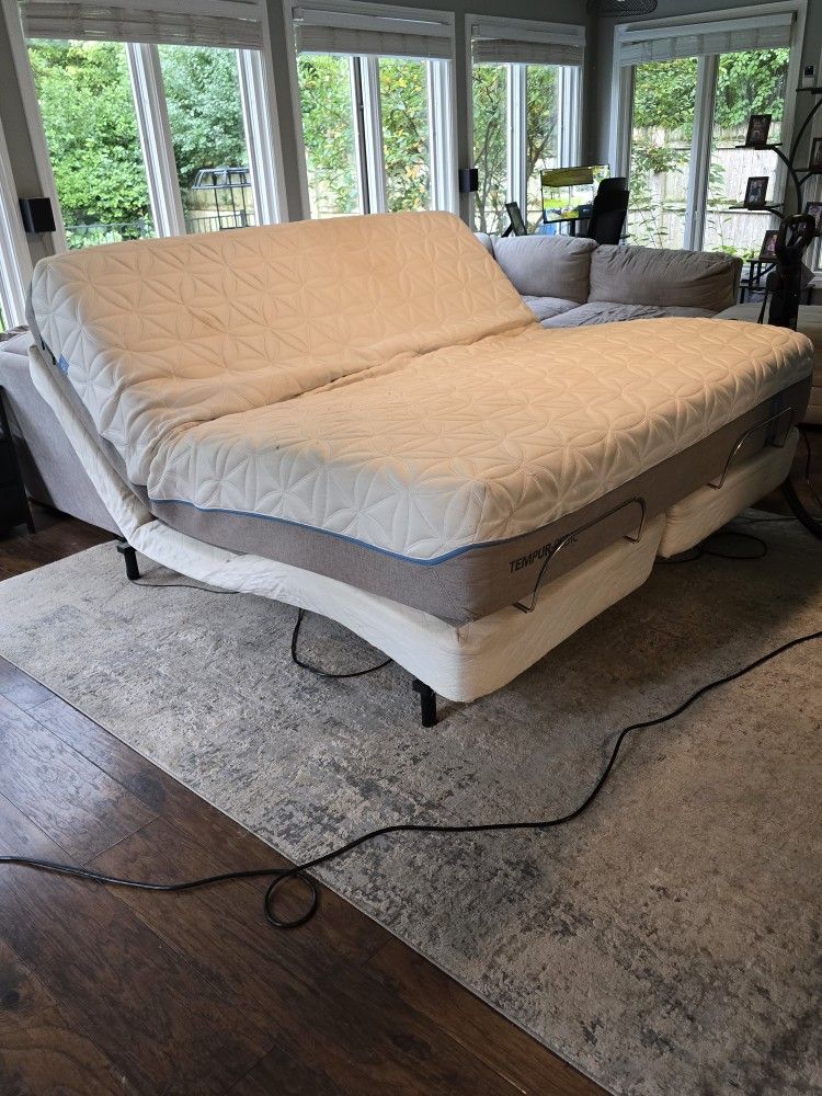 Temur-Pedic Mattress And Leggit And Platt Adjustable Bed Frame