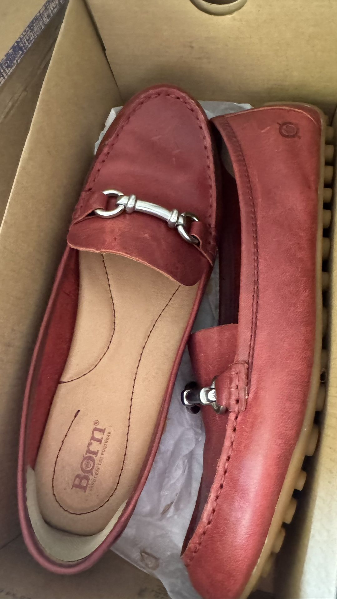 Born Casual Slip On Shoes, Brick Red 10