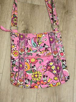 VERA BRADLEY DISNEY Parks Just Mousing Around Mickey and Minnie Pink Large Hipster Crossbody