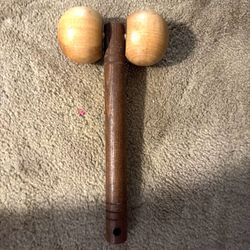 (#815) Wooden Hand Held Roller Ball Massager Solid Wood Back Massager w/ Handle