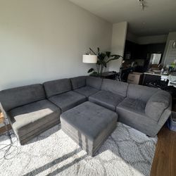 5 Piece Modular Couch with Ottoman