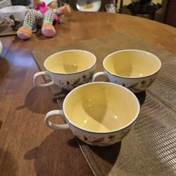 Three vintage homer laughlin maytime tea cups