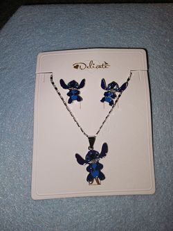 Stitch Necklace and Earrings Jewelry Set