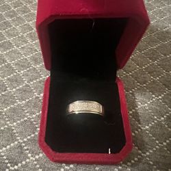 White Gold Diamond Wedding Band – Men’s (10K)