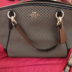 Brand New COACH KELLY shoulder Purse Black And Brown Gingham