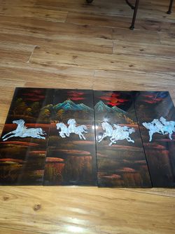 4 Part Wooden Portrait