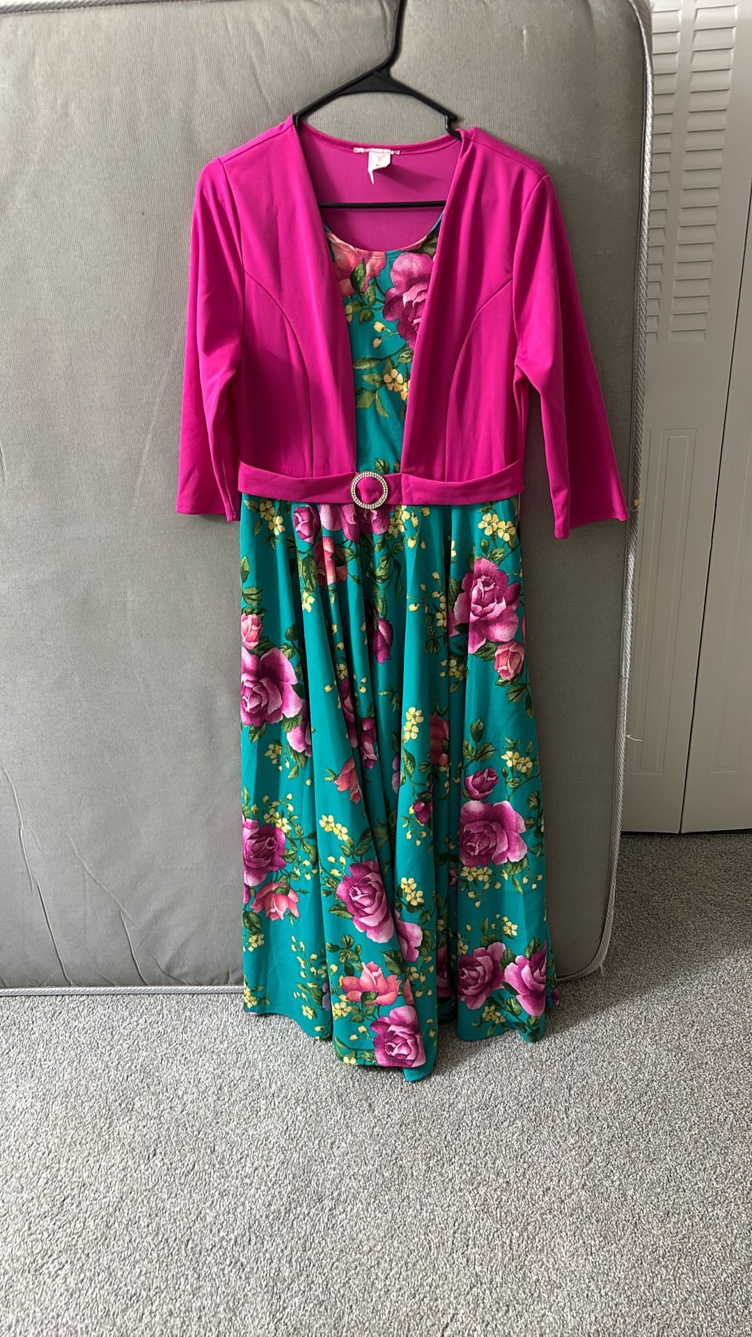 Women S Long Dresses Hot Pink Collar, New