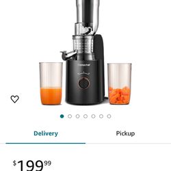 Cold Press Juicer, AMZCHEF Compact Slow Masticating Juicer, 3" Wide Chute juicer machines, Upgraded Non-Clogging Filter, High Yield Juice, 250W Power 