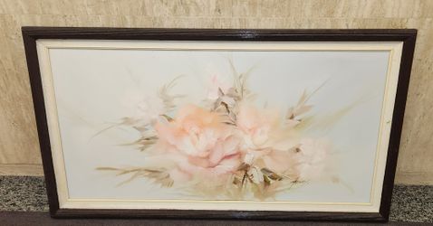framed, vintage-style floral print 53x39