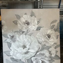 Floral Painting Blue/Grey