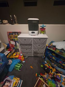 6 drawer white and gray