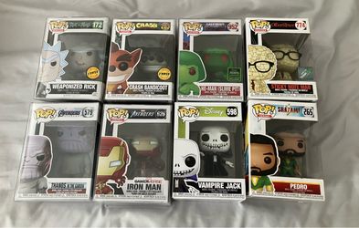 Funko Pop Lot of 8 – Chase Editions, Exclusives, Marvel, Disney & More