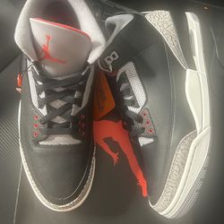 Jordan 3 Black Cement Size 11 Tried On