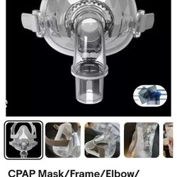 CPAP Mask/Frame/Elbow/Headgear Full Face - Replacement Set Covers Mouth/Nasal 