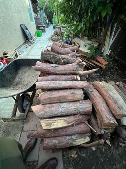 Redwood pile about half a cord