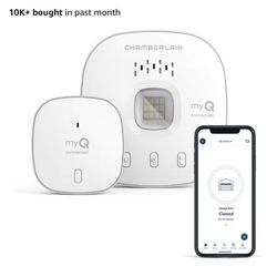 CHAMBERLAIN Smart Garage Control - Wireless Garage Hub and Sensor with Wifi & Bluetooth - Smartphone Controlled, myQ-G0401-ES, White