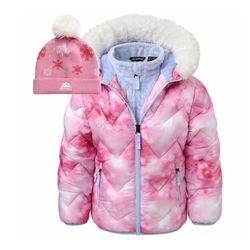 Snozu Kids Jacket With Hat Pink   Size 4t 