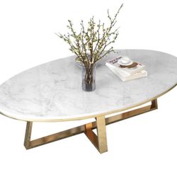 SET OF MARBLE COFFEE TABLE + SIDE TABLES (2)