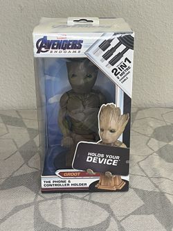 Marvel Groot Controller Cell Phone Holder By Cable Guys - 2 In 1 Micro USB Cable