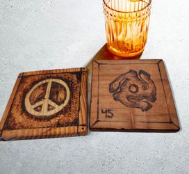 Peace Vinyl Record Coasters