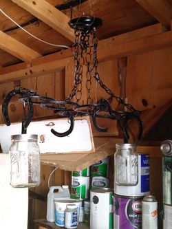 Horseshoe Hanging Mason Jar Lamp