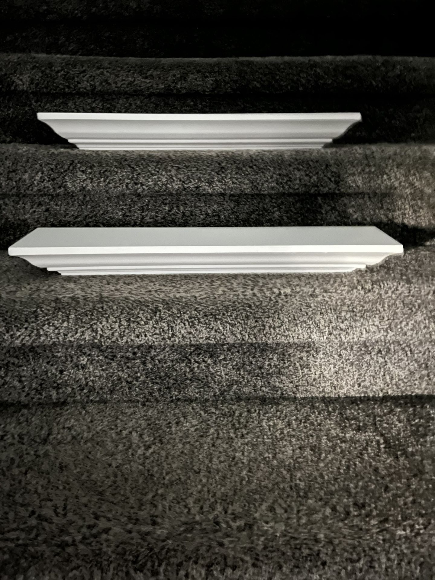 2 White Floating Shelves - $10 Each