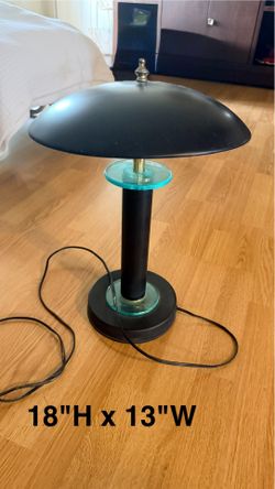 Desk lamp black with glass  accents