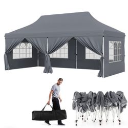 10x20' Easy Pop Up Canopy 420D Folding Tent Wedding Party Outdoor w/ Removable Sidewalls