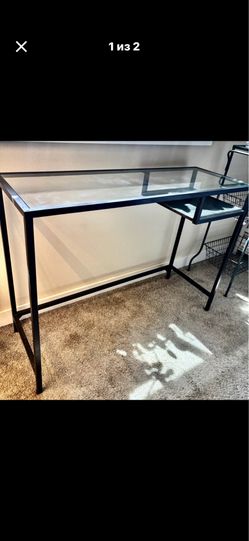 IKEA metal and glass table / desk