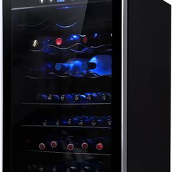36 Bottle Wine Cooler and Beverage Refrigerator - Mini Fridge with Glass Door for Soda Beer or Wine 4.5 Cu Ft