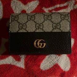 Bi-color GG Marmont card case wallet