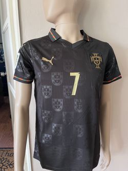Portugal black soccer jerseys Ronaldo # 7. Size Small, M, L.